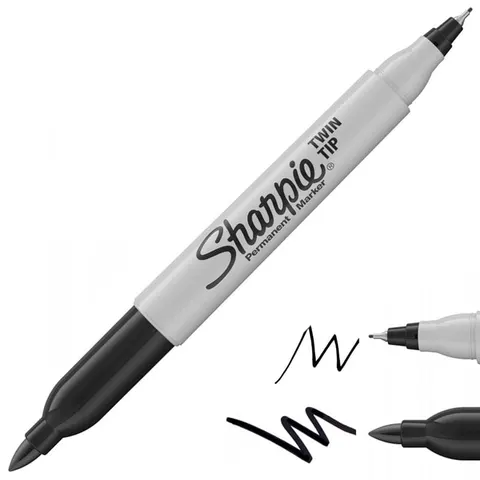 Marker permanentny Sharpie Twin Tip - czarny