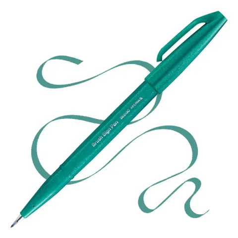 Pisak BRUSH SIGN PEN oliwkowy SES15C-D3X PENTEL