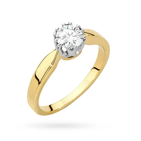 Pierścionek W0541 Diament Laboratoryjny 0,50ct żółte złoto