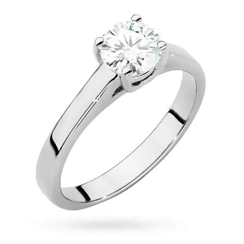 Pierścionek białe złoto diament laboratoryjny 0,70ct oprawa cathedral Lab Diamonds