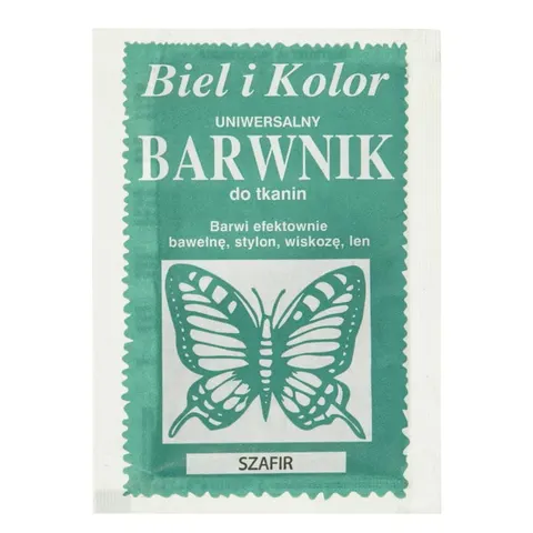 Barwnik do tkanin Biel i Kolor - szafir
