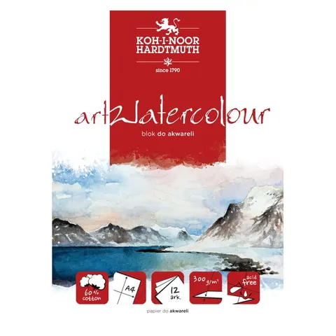 Blok do akwareli Koh-i-Noor Art Aquarell Cotton - A4, 300 g, 10 ark.