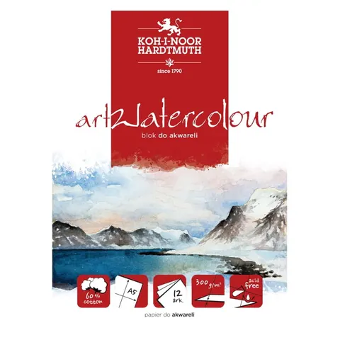 Blok do akwareli Koh-i-Noor Art Aquarell Cotton - A5, 300 g, 10 ark.