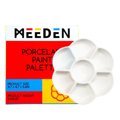 Paleta malarska ceramiczna Meeden średnica 12 cm 7 zagłębień