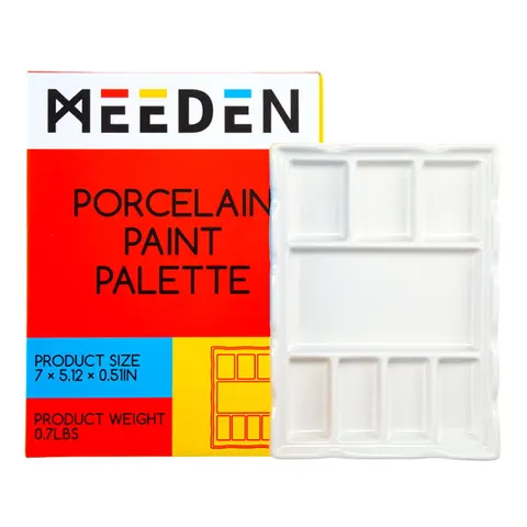 Paleta malarska ceramiczna Meeden 13 x 18 cm 8 zagłębień