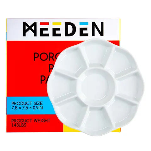 Paleta malarska ceramiczna Meeden średnica 20 cm 9 zagłębień