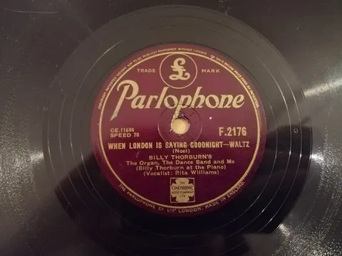 Billy Thorburn's: When London Is Saying Goodnight/Bless You F2176 Parlophone