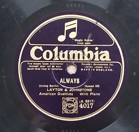 Layton & Johnstone: ALWAYS / OH, MISS HANNAH 4017 Columbia