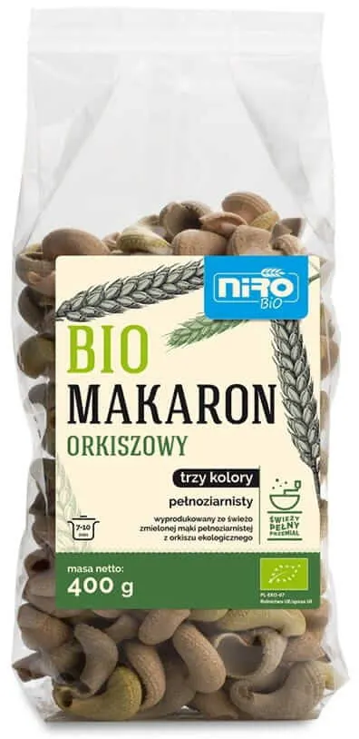 Makaron Orkiszowy Trzy Kolory Bio 400 g - Niro