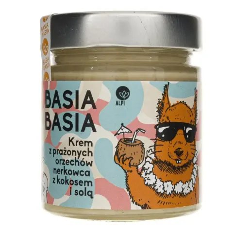 Krem z Prażonych Orzechów Nerkowca z Kokosem i Solą Basia 210 g - Alpi Hummus