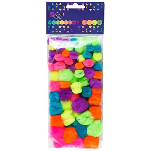 Pompony Akrylowe Mix Neon, 78 Szt. Dpcraft