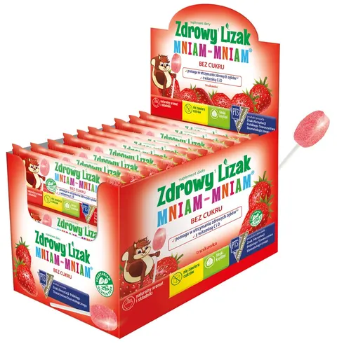 Zdrowy Lizak Mniam-mniam Truskawka (kulka) - Starpharma