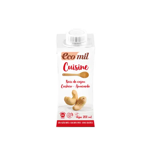 Krem do gotowania z orzechów nerkowca bez cukru BIO 200 ml Ecomil