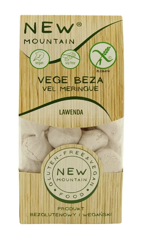 Bezy Wegańskie Lawendowe Bezglutenowe 50 g - New Mountain