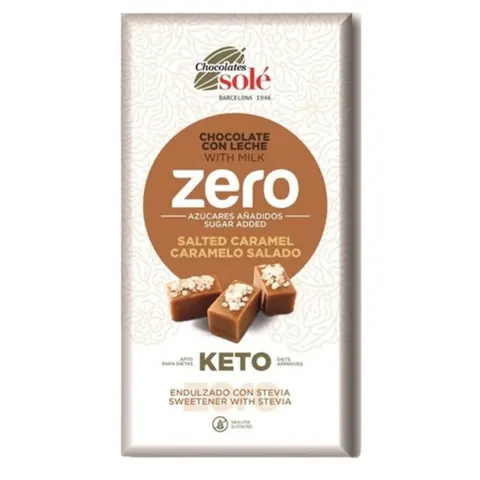 Czekolada mleczna bez dodatku cukru słony karmel ze stewią KETO 100 g