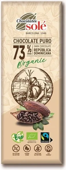 Czekolada Gorzka 73% Kakao Bio 25 g - Sole
