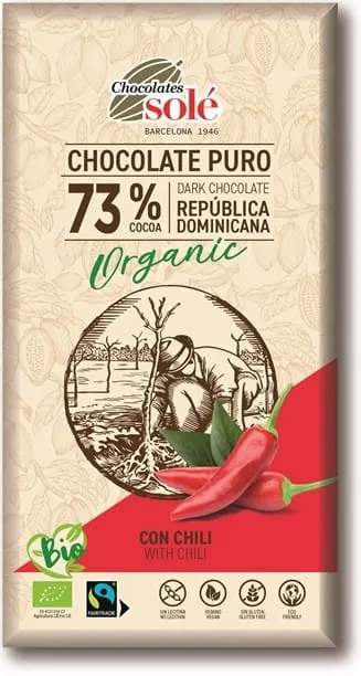 Czekolada Gorzka 56% Kakao z Chili Bio 100 g - Sole