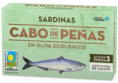 Sardynki w Oliwie z Oliwek Bio 120 g - Cabo De Penas
