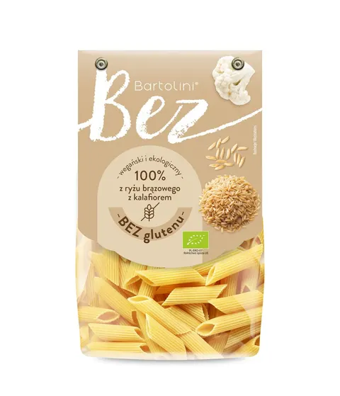 Makaron z Ryżu Brązowego Penne Bezglutenowy Bio 250 g - Bartolini