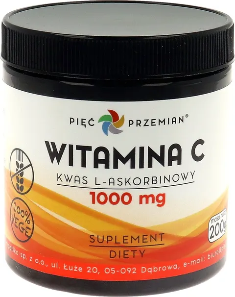 Witamina C - Kwas L-askorbinowy Bezglutenowy 200 g - Pięć Przemian