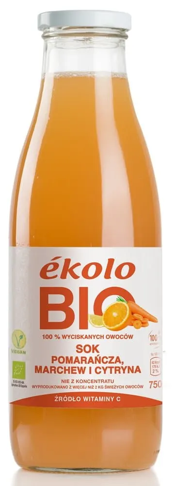 Sok Pomarańcza - Marchew - Cytryna Bio 750 ml - Ekolo