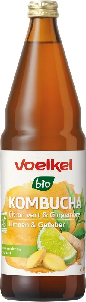 Kombucha Limonka-imbir Bio 750 ml - Voelkel