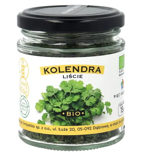 Kolendra Liście Bezglutenowa Bio 15 g - Pięć Przemian