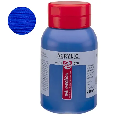Farba akrylowa Talens Art Creation 750 ml Phthalo Blue 570 – gęsta, wodoodporna