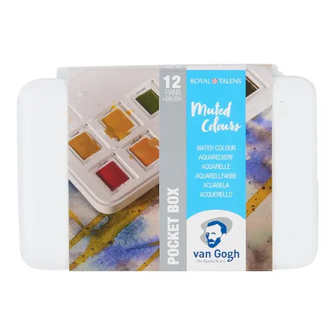 Zestaw farb akwarelowych Van Gogh Pocket Box Muted 12 półkostek