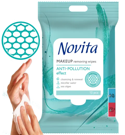 NOVITA Chusteczki nawilżane Make up & Care 15szt.