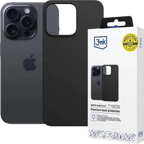 Apple iPhone 15 Pro Max - 3mk Hardy MagSilicone Graphite