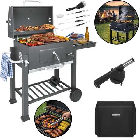 Grill Ogrodowy Z Pokrywą 116x70x110cm Kaminer