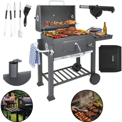 Grill Ogrodowy Z Pokrywą 114x67x120cm Kaminer