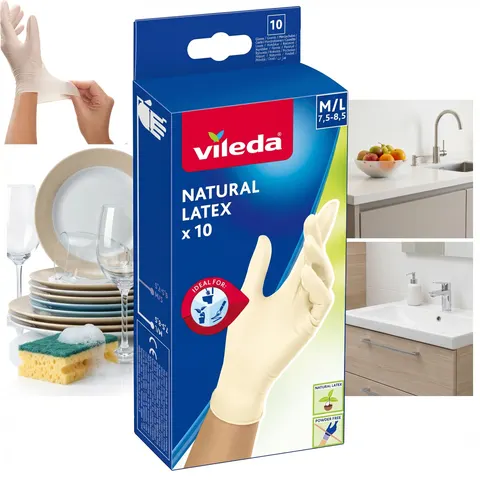 Rękawice lateksowe Vileda Natural Latex M/L 10 szt.
