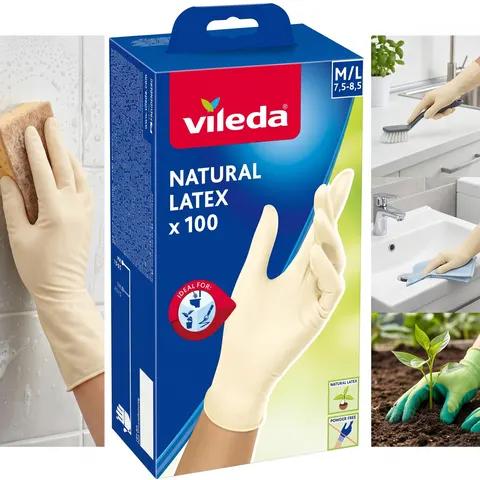 Rękawice lateksowe Vileda Natural Latex M/L 100 szt.