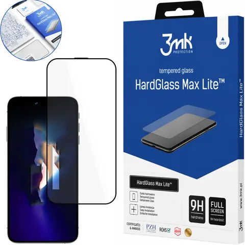 Szkło Hartowane Apple iPhone 16 Pro/ 17 - 3mk HardGlass Max Lite Black