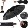 Parasol Składany Automatyczny Czarny 12 Drutów Pokrowiec 19368