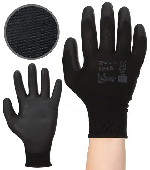Rękawice Robocze MERCATOR Tech Black+Black PU - 1 Para