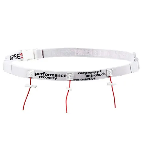 Compressport pas na numer startowy biały