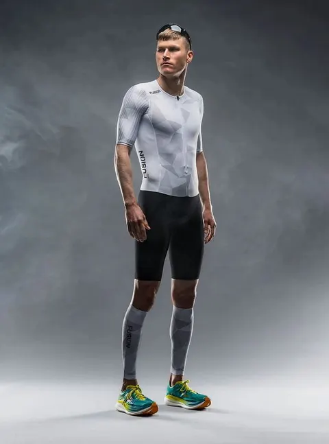 Fusion męski strój triathlonowy TEMPO! One white/grey