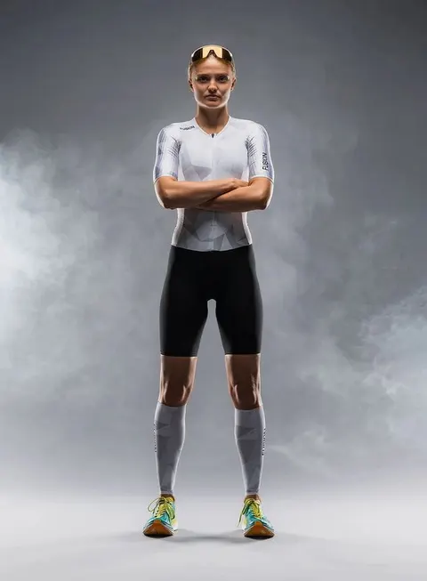 Fusion damski strój triathlonowy TEMPO! One white/grey