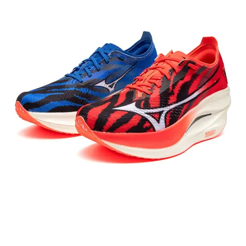 MIZUNO Buty biegowe Wave Rebellion Pro 3, czerwony/niebieski