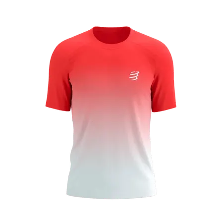 COMPRESSPORT Koszulka biegowa PERFORMANCE SS T-SHIRT fluo red/white
