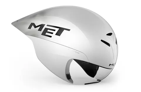 MET kask czasowy Drone Wide Body II, biały metalik