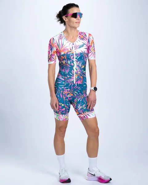 Strój triathlonowy damski ZOOT Aero Full Zip Island Original