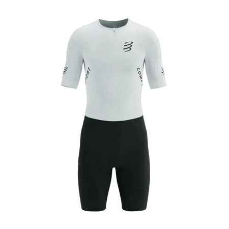 Compressport Strój triathlonowy męski Aero Seamless SS biały/czarny