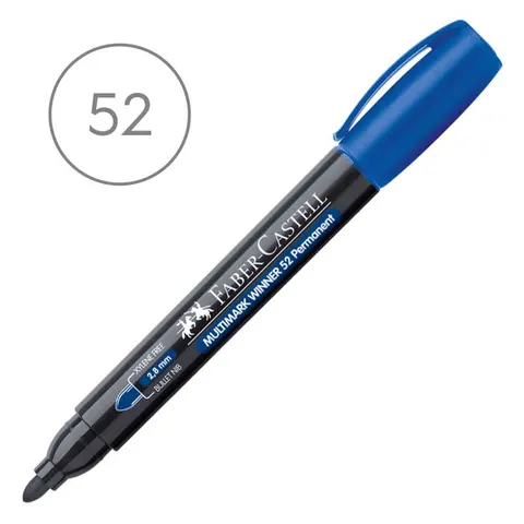 Marker permanentny okrągły 2,8mm FABER-CASTELL 52 niebieski 1szt.