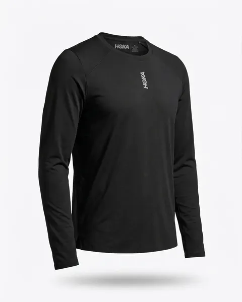 HOKA koszulka biegowa Long Sleeve, czarna