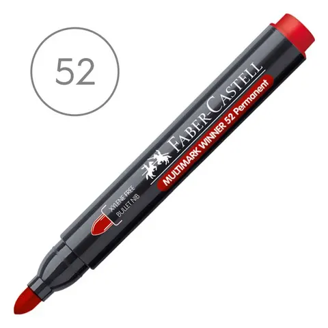 Marker permanentny okrągły 2,8mm FABEL-CASTELL 52 czerwony 1szt.