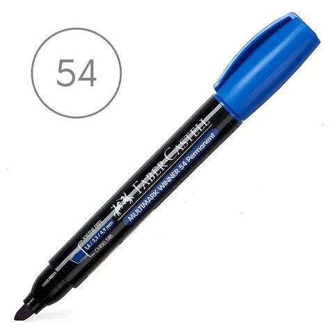 Marker permanentny nr 54 niebieski ścięta końcówka 157951 Faber-Castell